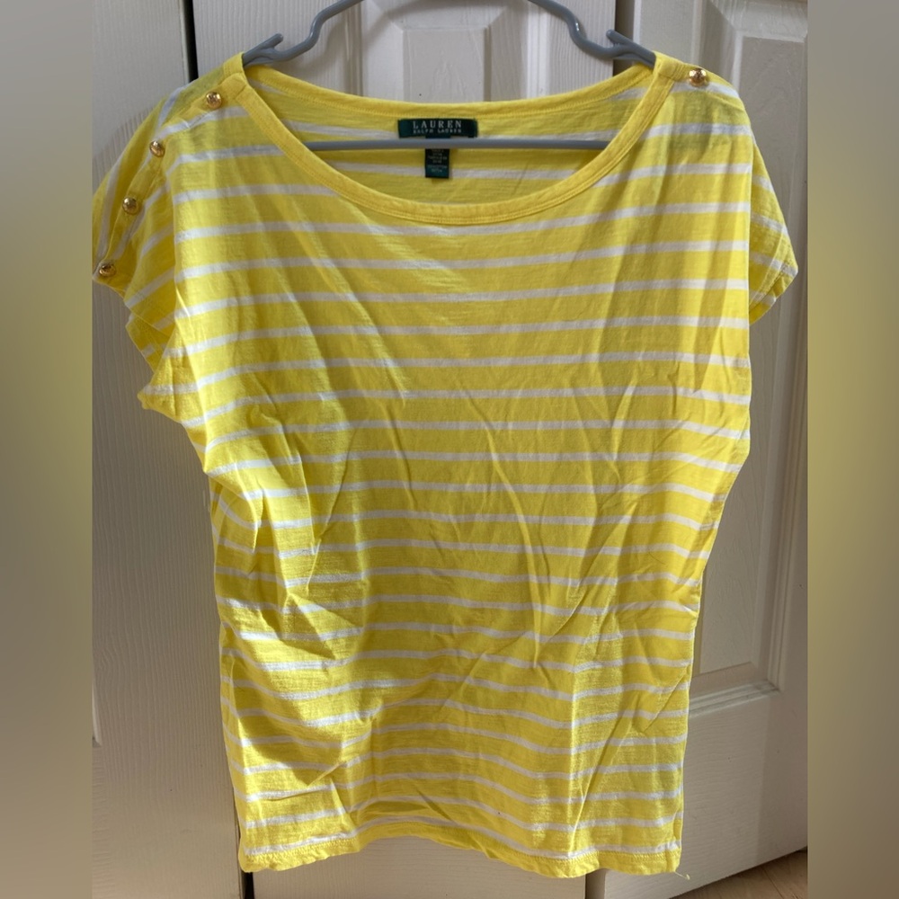 Yellow & White Striped Ralph Lauren Top